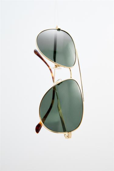 LUNETTES DE SOLEIL STYLE AVIATEUR ÉDITION LIMITÉE - Or de Zara - Image 2