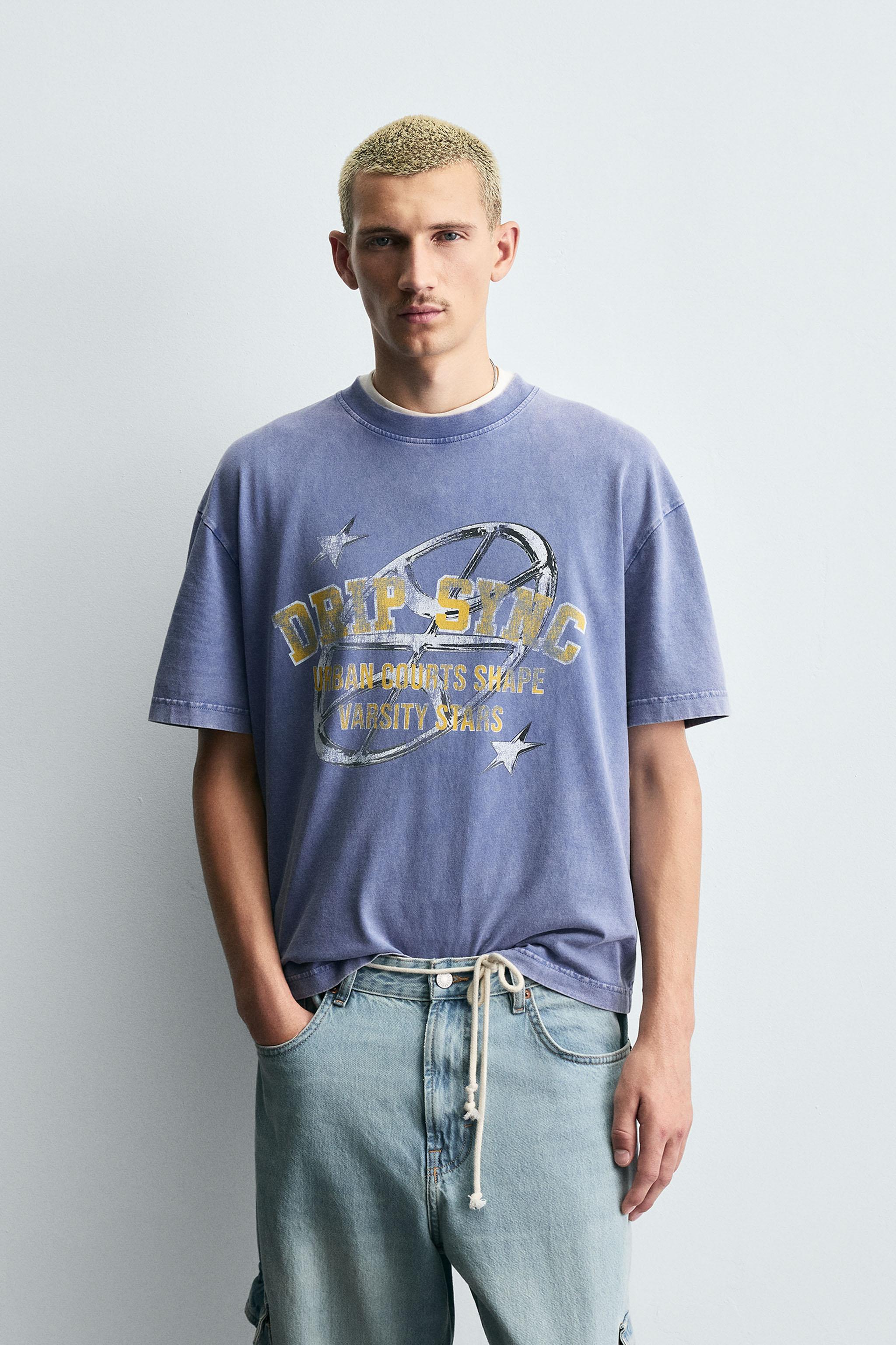 VARSITY GRAPHIC PRINT T-SHIRT - Mauve | ZARA United States