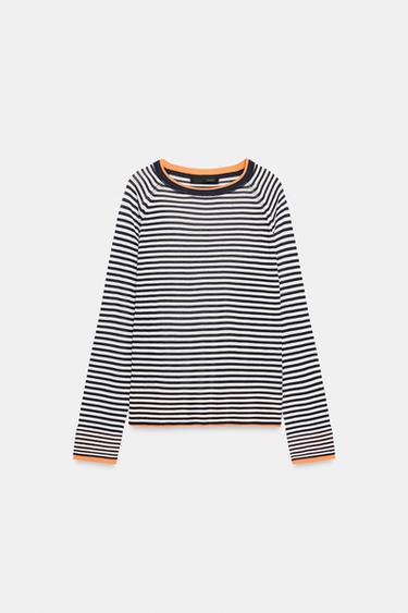 PULL EN MAILLE DOUBLE - rayures de Zara - Image 4
