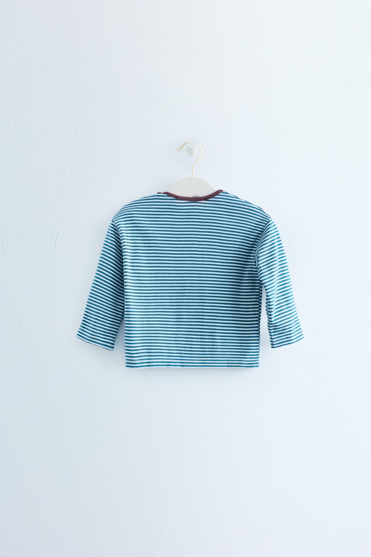 Zara Timeless - Striped Print T-Shirt — Duck blue