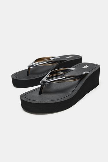 PLATFORM SANDALS - Black by Zara - Image 2