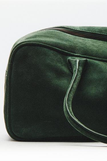 SPLIT LEATHER BAG - Green by Zara