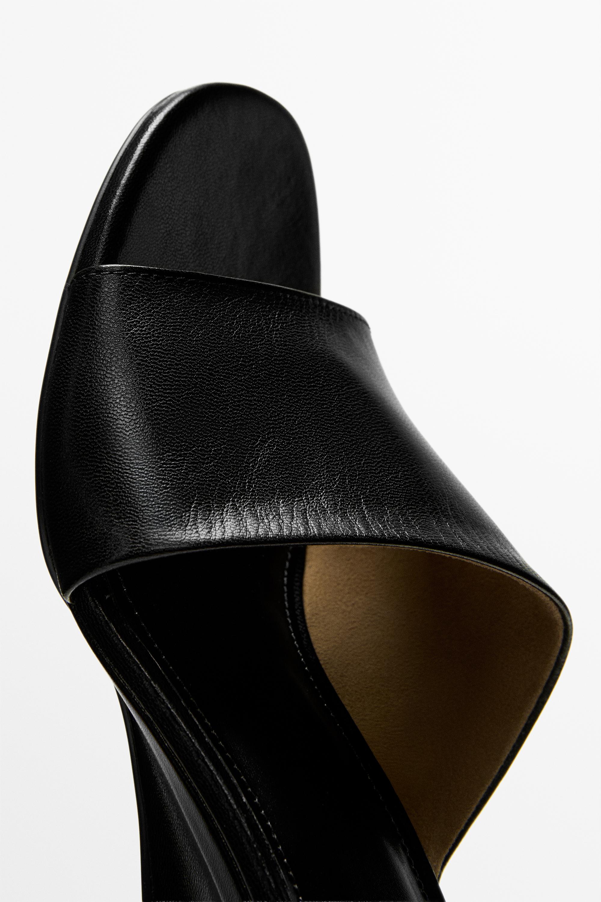 Soft leather wedge heel sandals