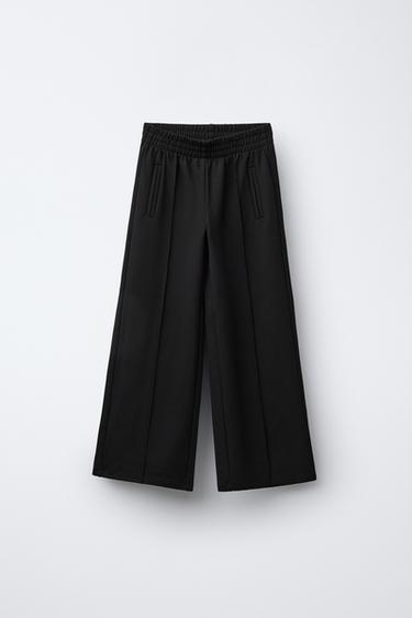WIDE-LEG SEAM DETAIL TROUSERS - Black by Zara - Image 0