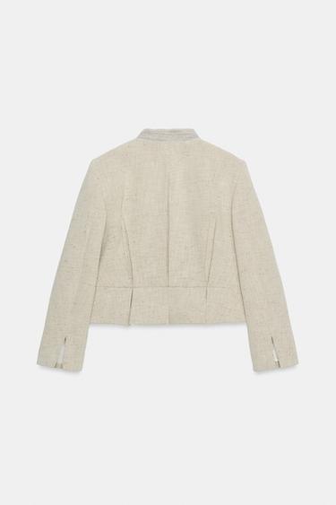 ZW COLLECTION PLEATED BLAZER - Beige by Zara - Image 7