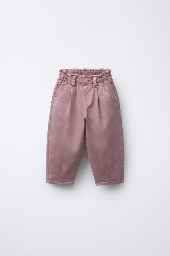 HEART POCKET TWILL BALLOON TROUSERS - Pink by Zara - Image 0