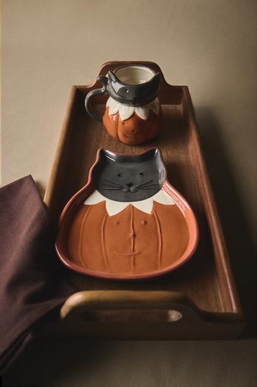 PLATO GRES INFANTIL GATO HALLOWEEN - Multicolor de Zara