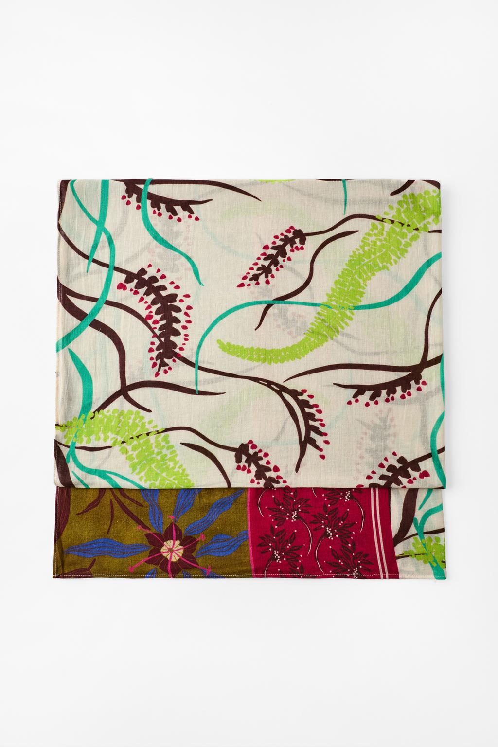 PRINTED LINEN BLEND SCARF