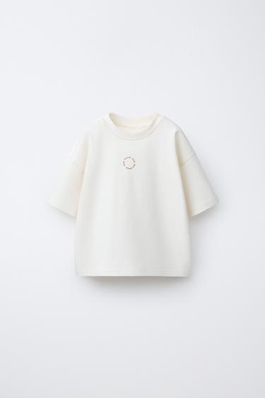 INTERLOCK SLOGAN T-SHIRT - Ecru by Zara