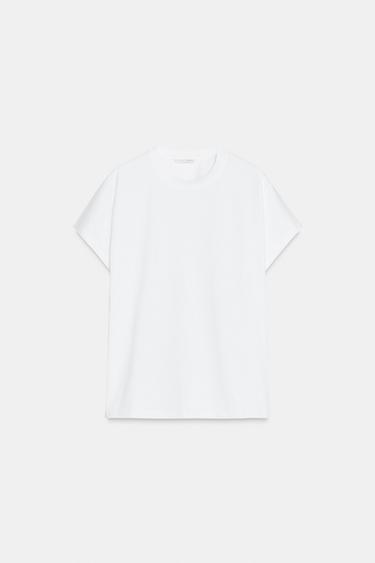 CAMISETA MANGA CAÍDA - Blanco de Zara