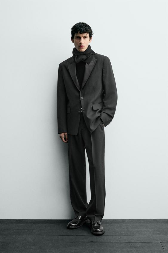 WOOL TUXEDO SUIT PANTS