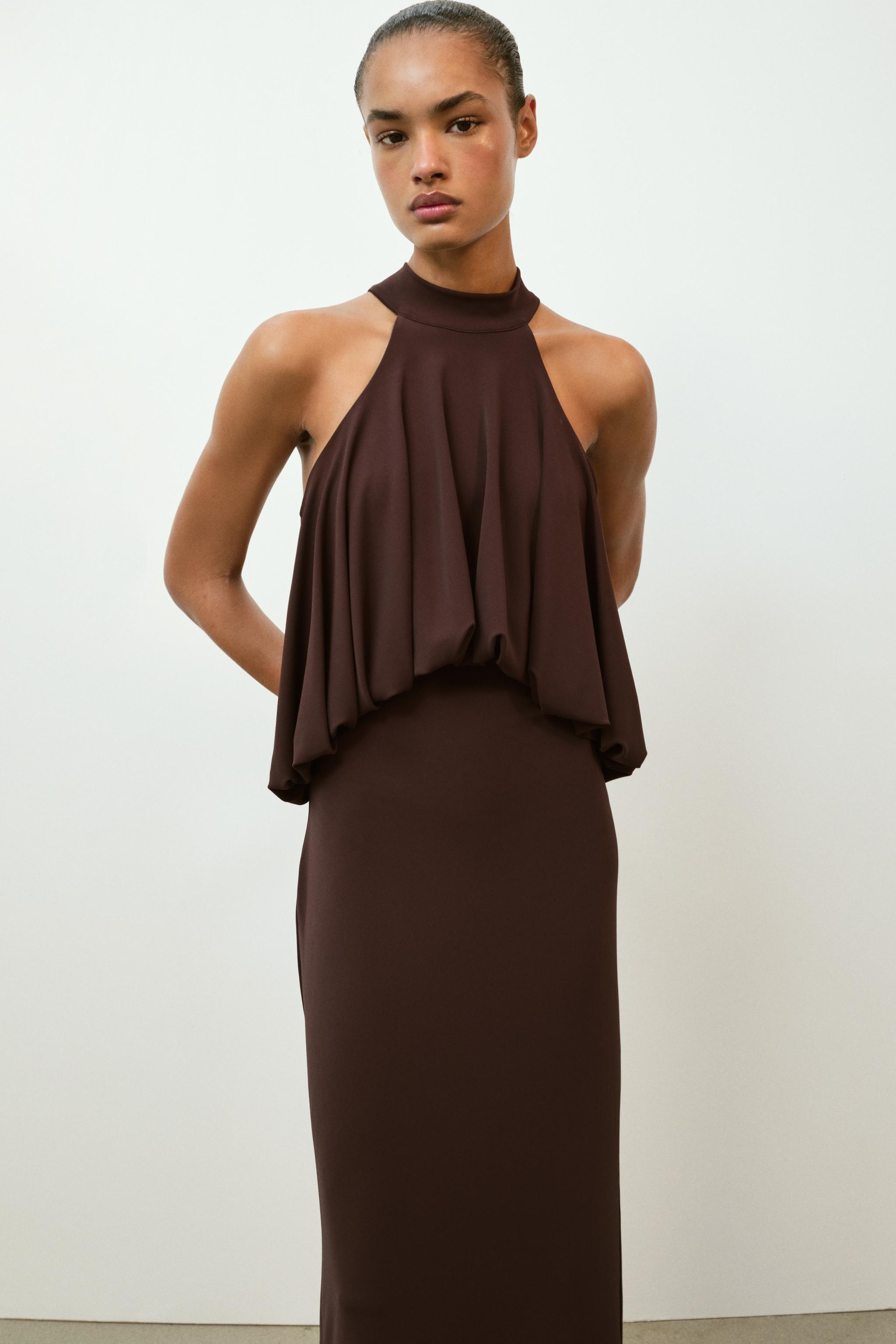 BALLOON HALTER DRESS