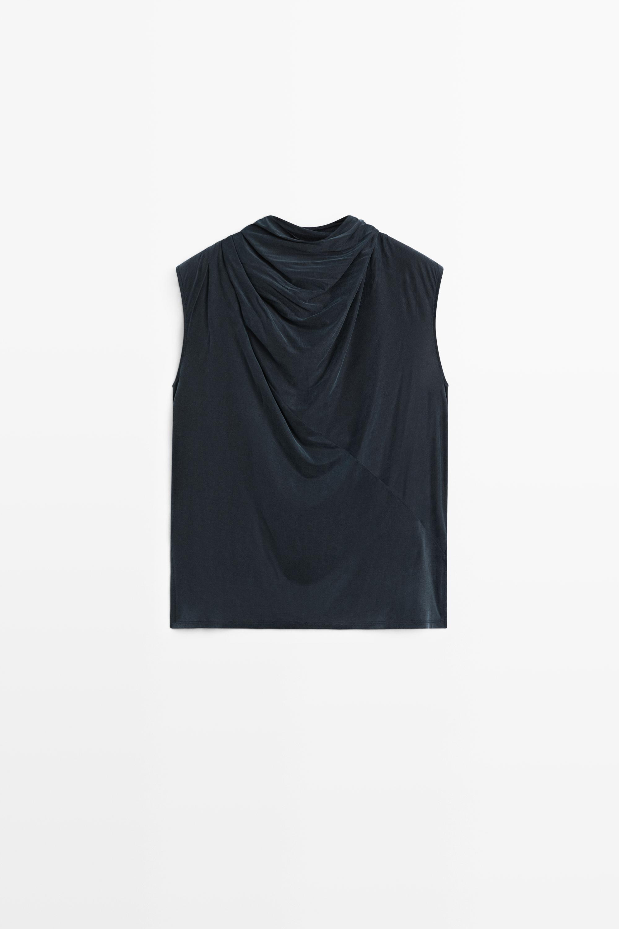 Draped back-tie top - STUDIO - Blue | ZARA United States