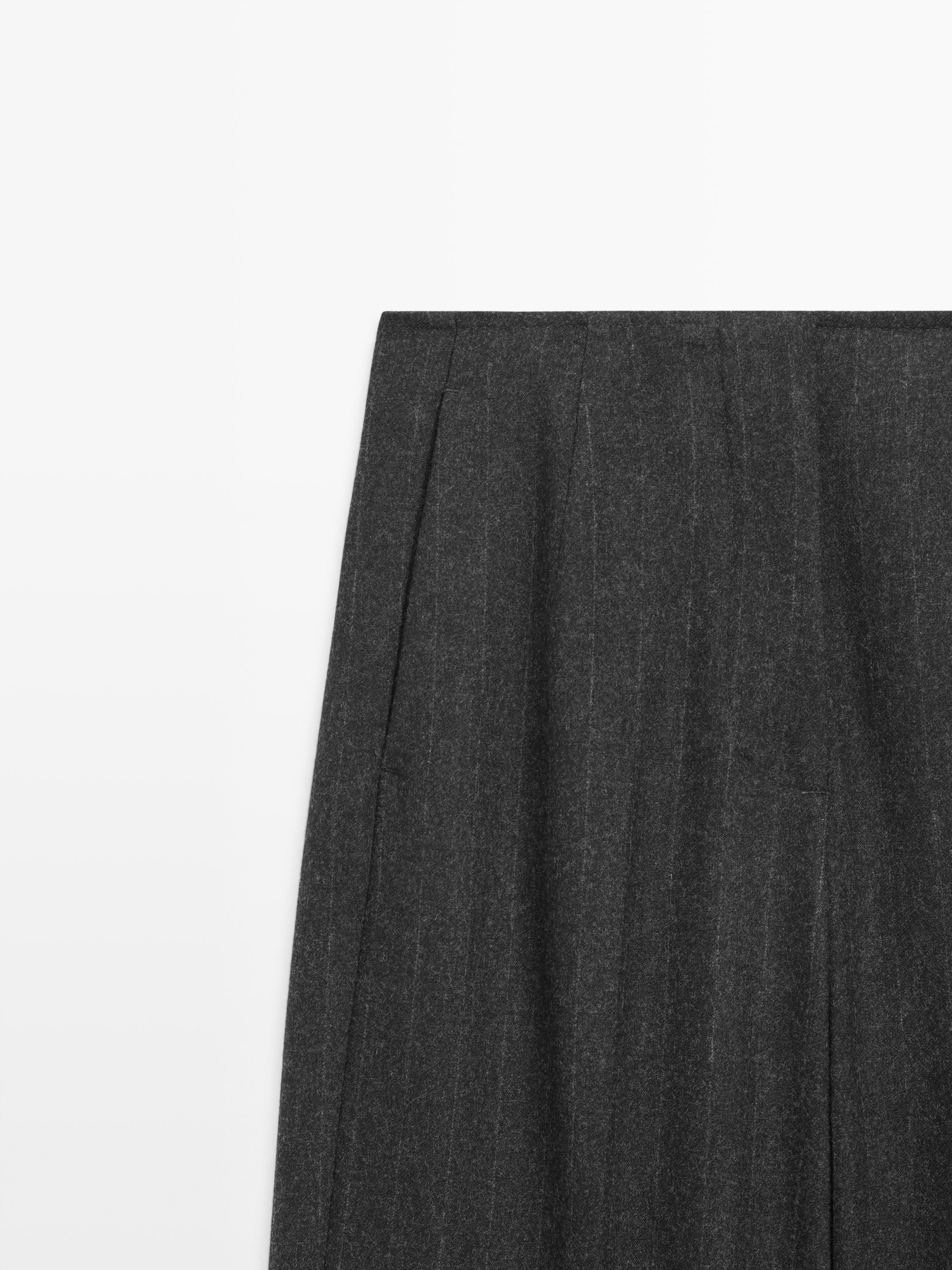 Striped wool blend trousers