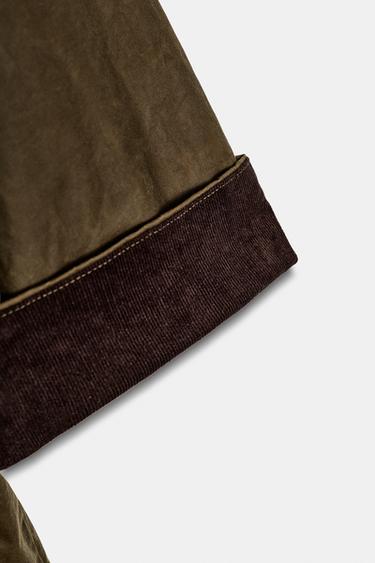 VESTE CIRÉE COL VELOURS CÔTELÉ ZW COLLECTION - Vert olive de Zara - Image 11