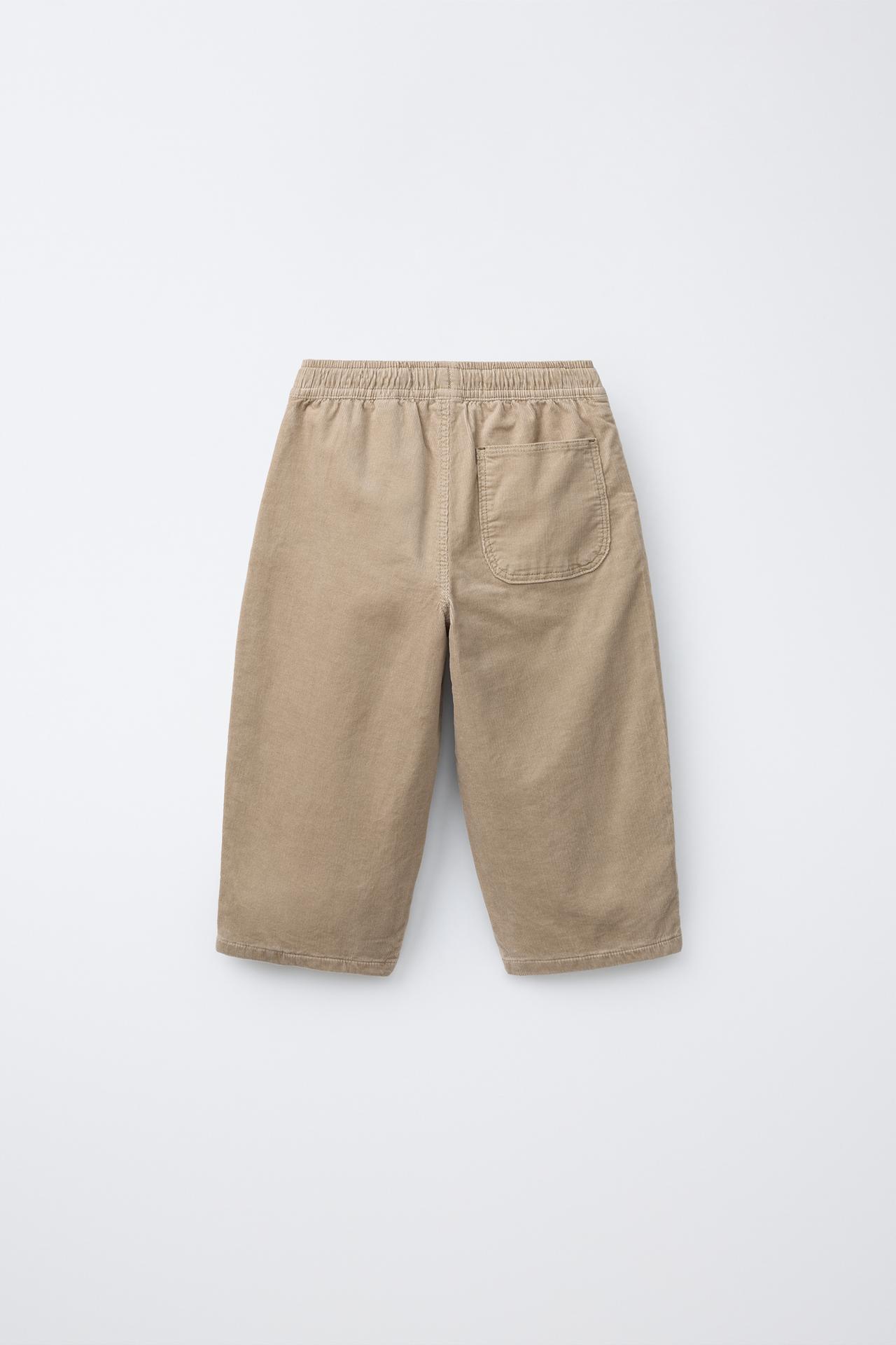 MICRO-CORDUROY BAGGY PANTS — Ecru