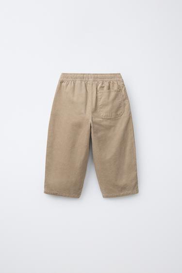 MICRO-CORDUROY BAGGY PANTS — Ecru 2