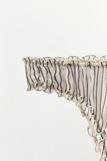 CULOTTE EN VISCOSE 100 % IMPRIMÉ À RAYURES - rayures de Zara - Image 4