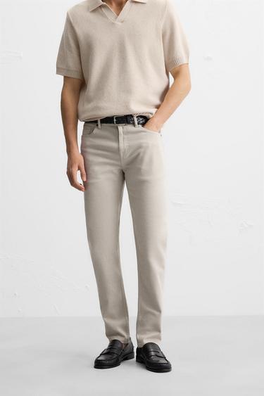 SLIM FIT JEANS - Ecru by Zara