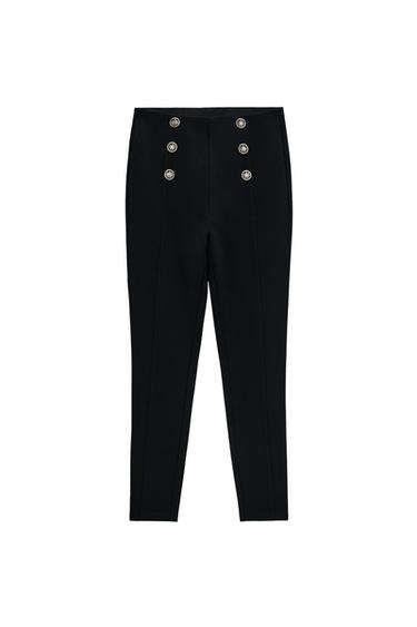 LEGGINGS WITH GOLD BUTTONS