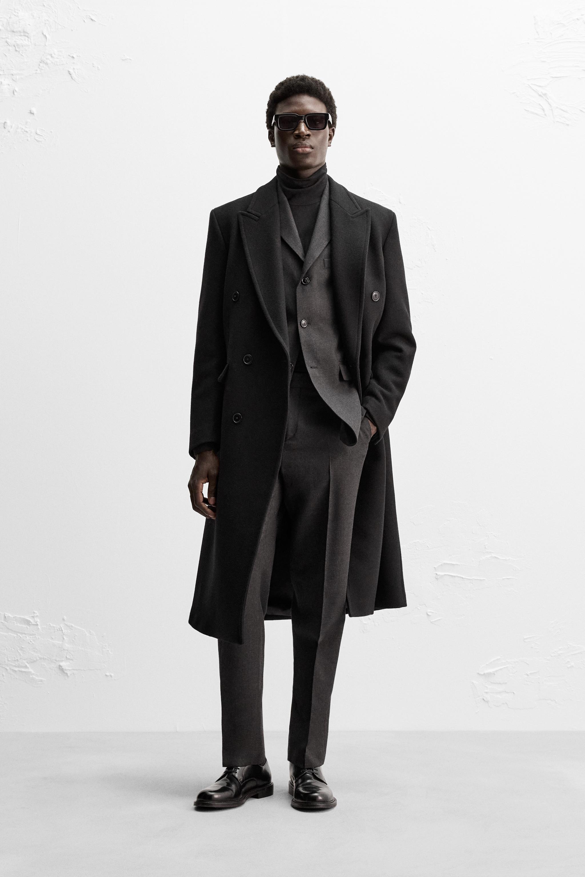 Men s Black Coats and Long Coats ZARA Canada