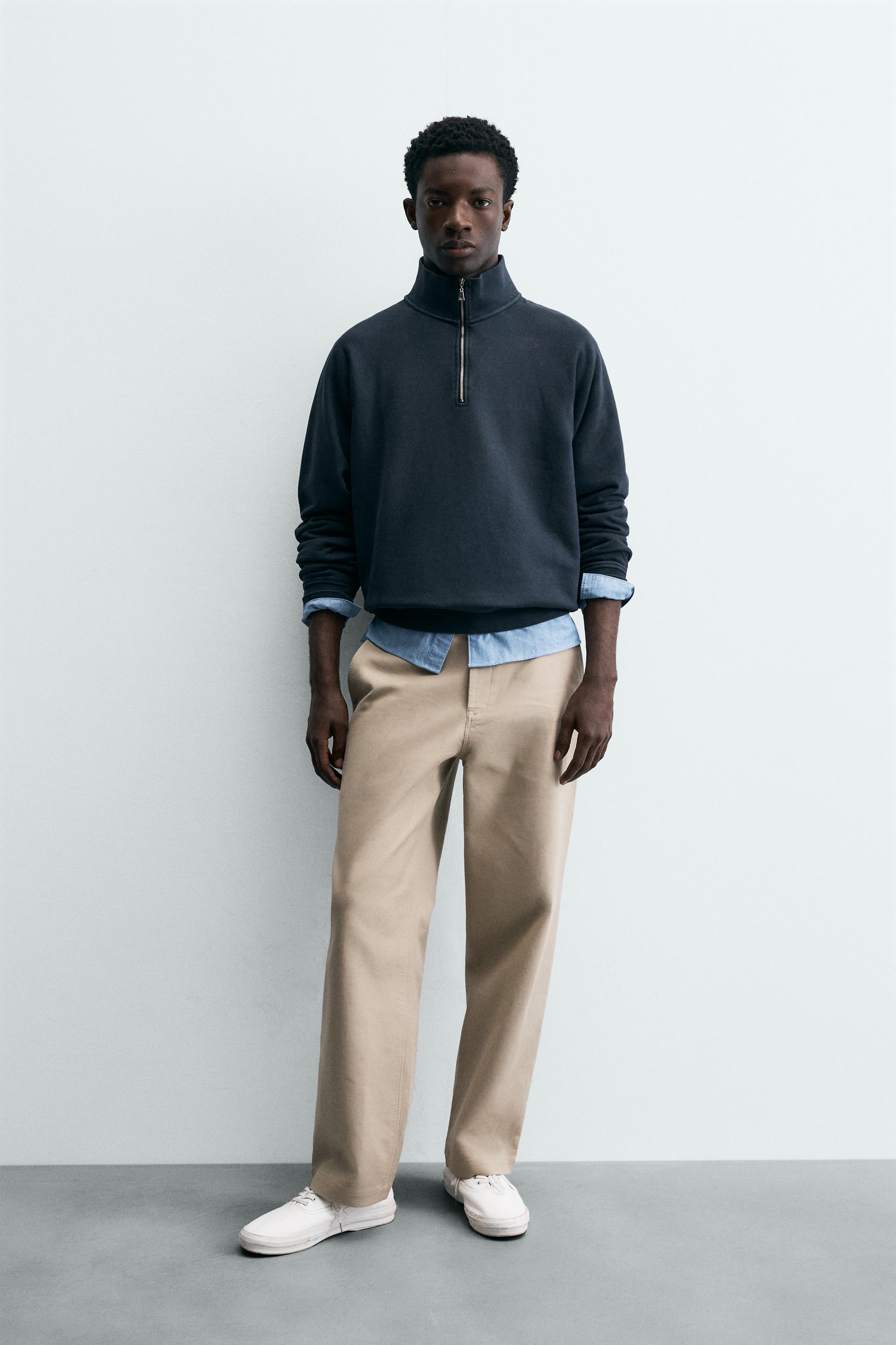 SWEAT DÉLAVÉ COL ZIPPÉ