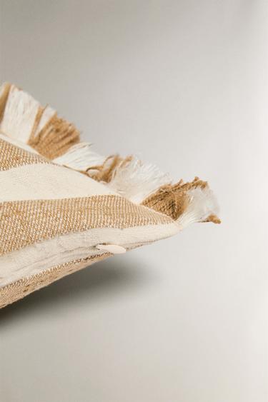 STRIPED CUSHION COVER - Ochre by Zara - Image 3