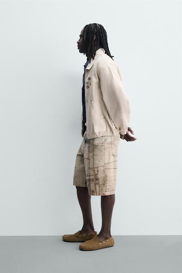 RELAXED FIT JACKET WITH PATCHES - Ecru by Zara - Image 3