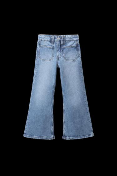 Zara FLARED JEANS WITH POCKETS - Indigo - Image 0