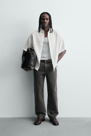 FLUID TEXTURED SHIRT - Oyster-white by Zara - Image 0