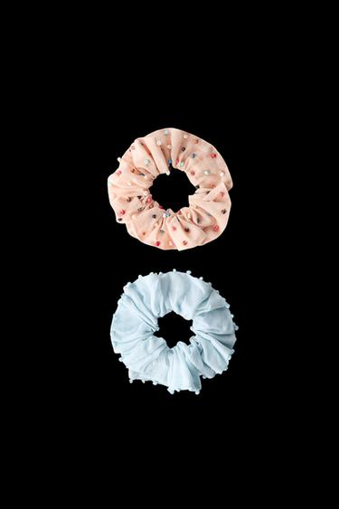 Zara TWO-PACK OF BEADED HAIR TIES - Multicolored