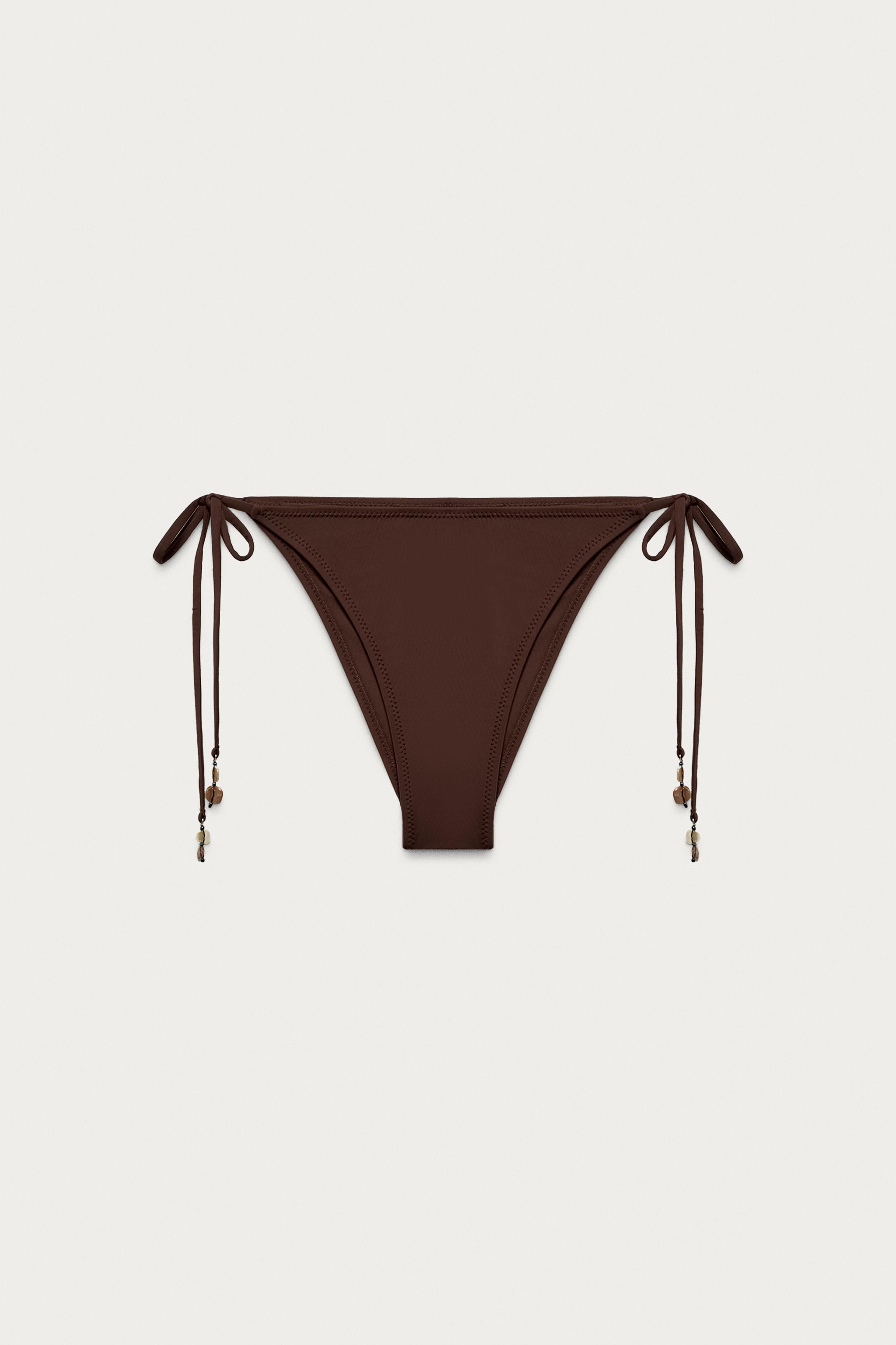 SHELL TIE BIKINI BOTTOMS MARISA BERENSON X ZARA — Brown (alternate view)