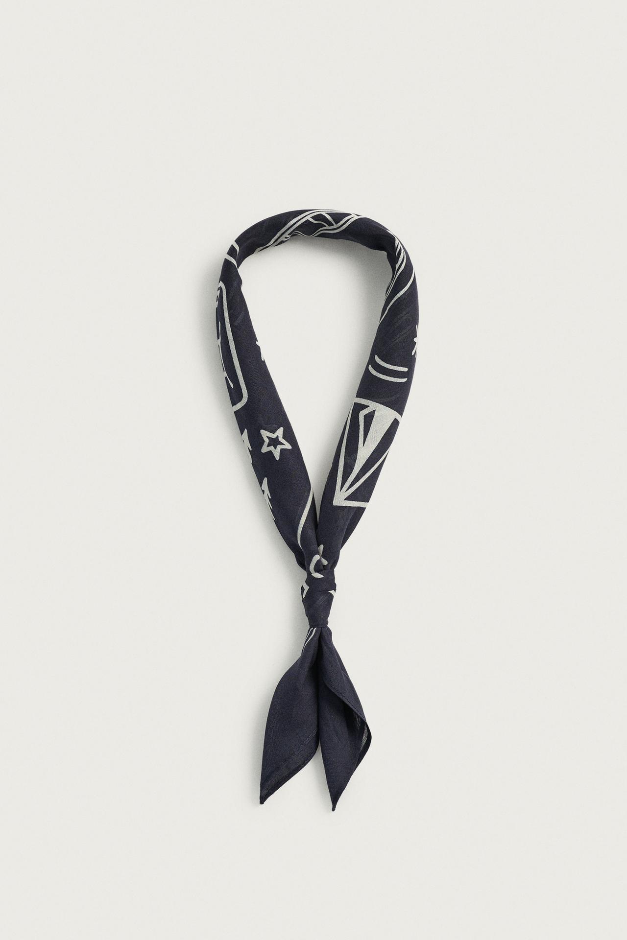 GRAPHIC PRINT BANDANA — Navy blue