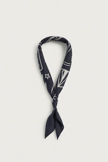 GRAPHIC PRINT BANDANA — Navy blue 2