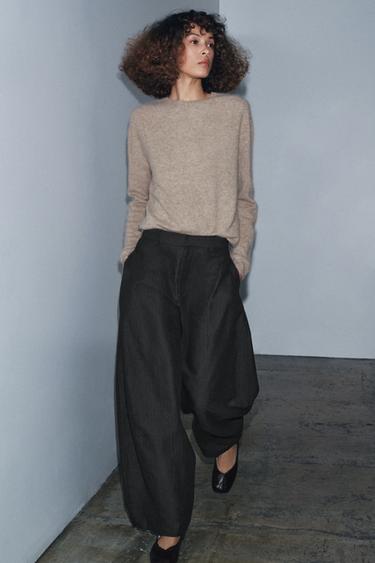БРЮКИ В ПОЛОСКУ — ZW COLLECTION — СЕРЫЙ С МЕЛАНЖЕВЫМ ЭФФЕКТОМ от Zara