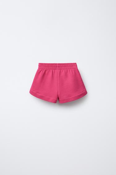 SLOGAN PRINT BERMUDA SHORTS WITH SIDE TAPING - Pink by Zara - Image 1