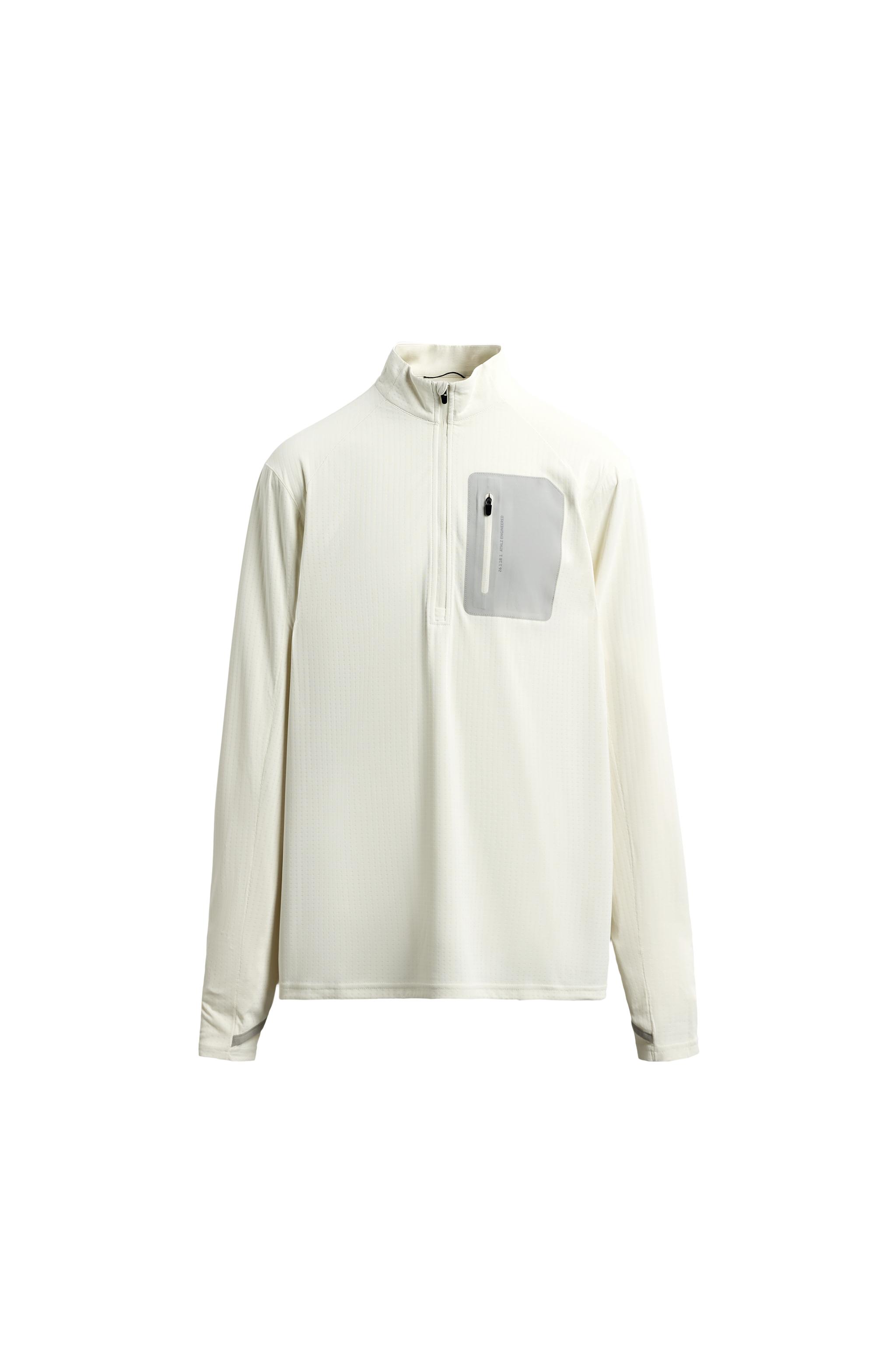 TECHNICAL QUARTER-ZIP T-SHIRT - Oyster-white | ZARA South Africa