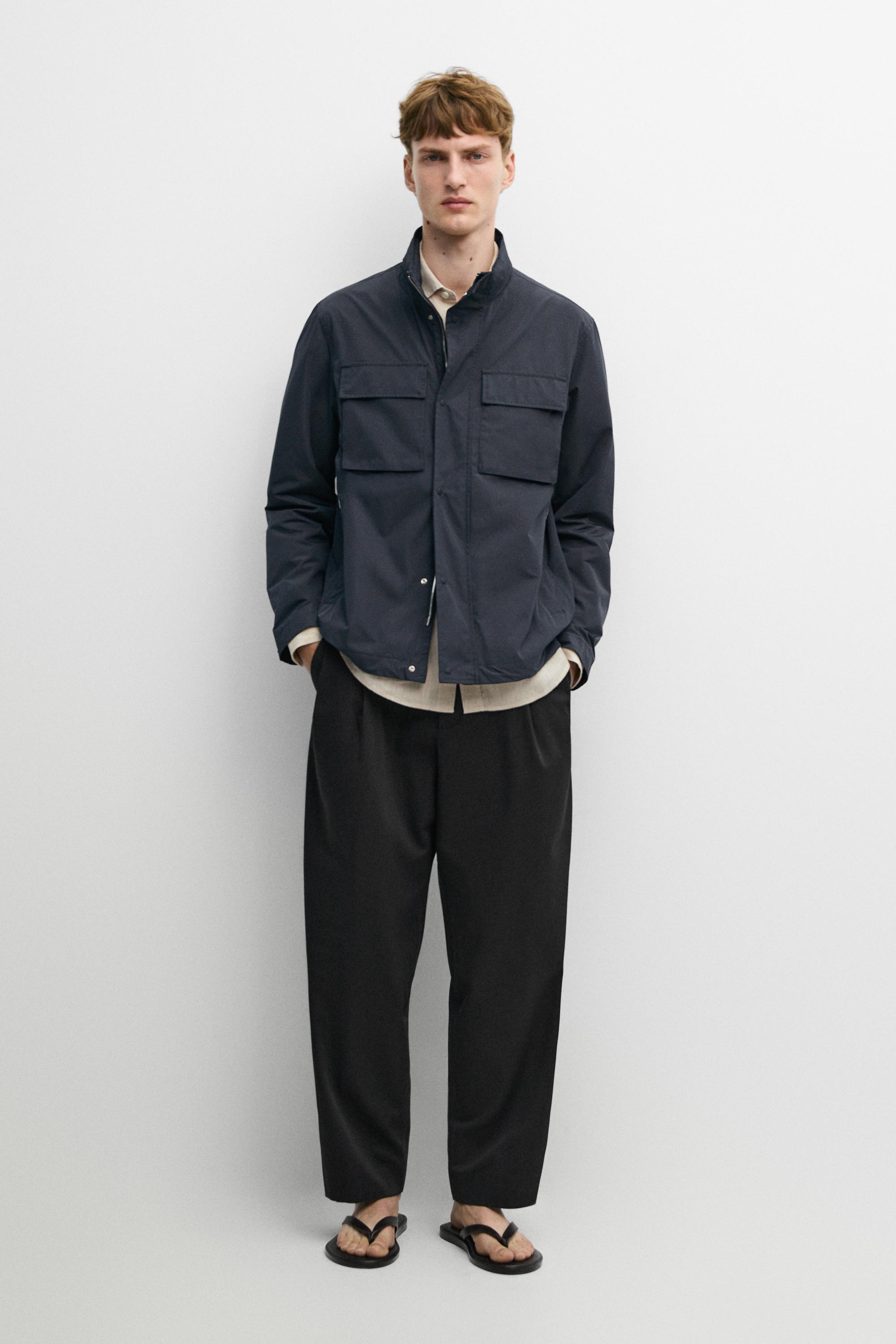 Technical fabric jacket with pocket details