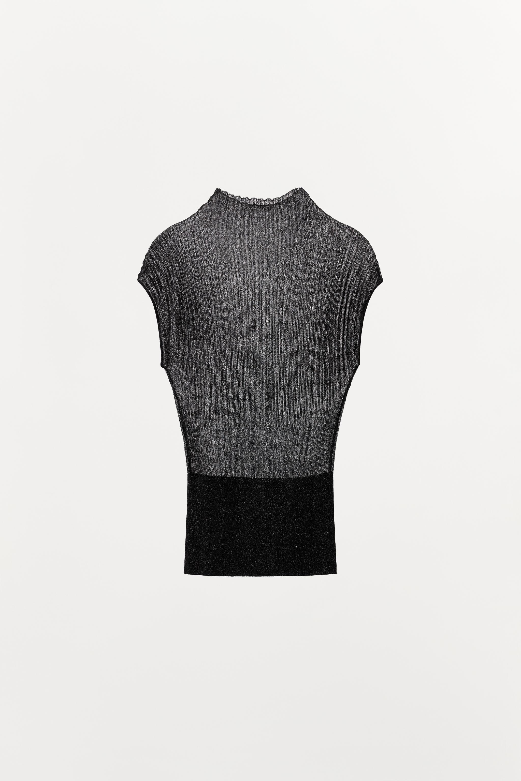 METALLIC THREAD KNIT TOP - Midnight blue | ZARA United States