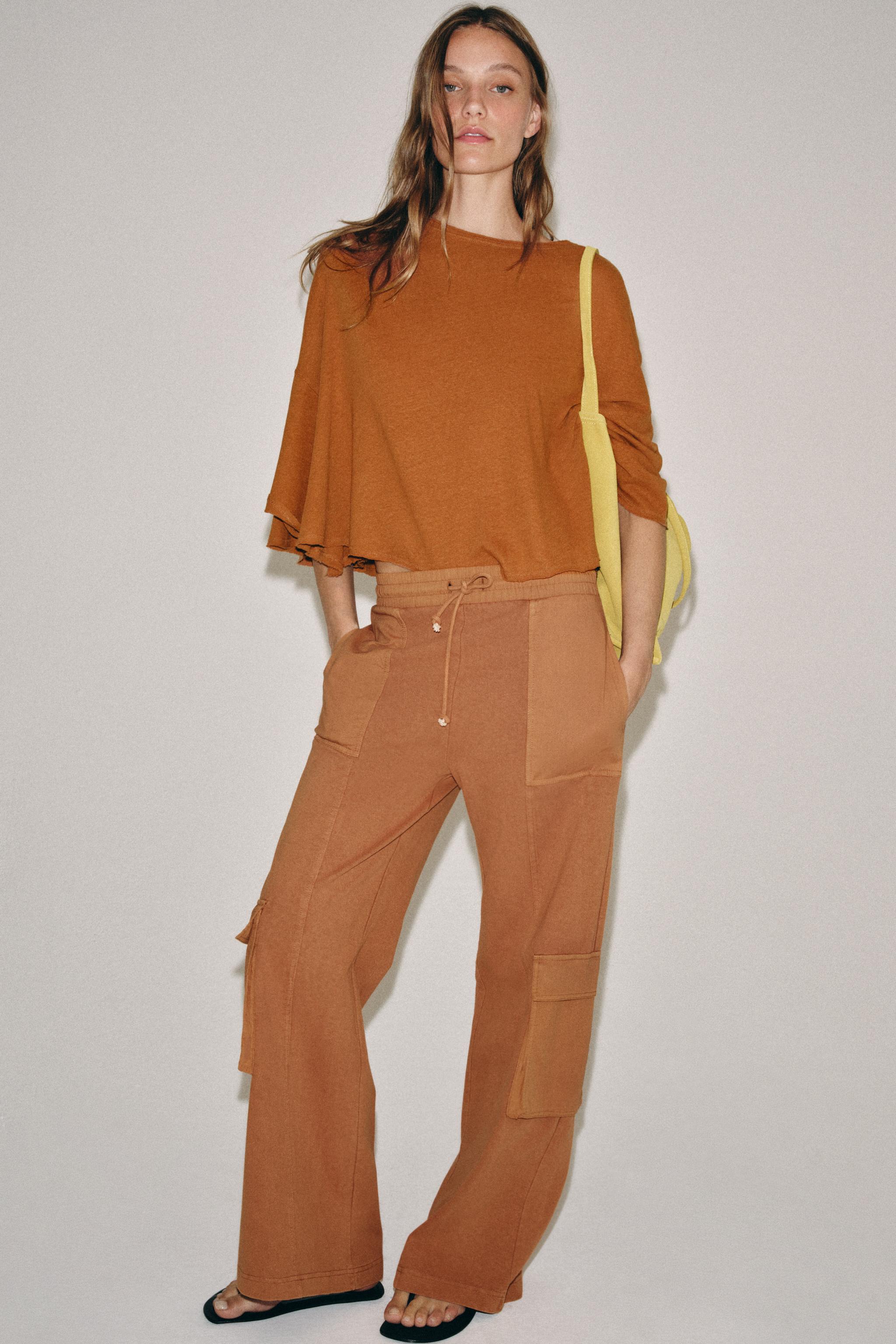COTTON AND LINEN CAPE T-SHIRT