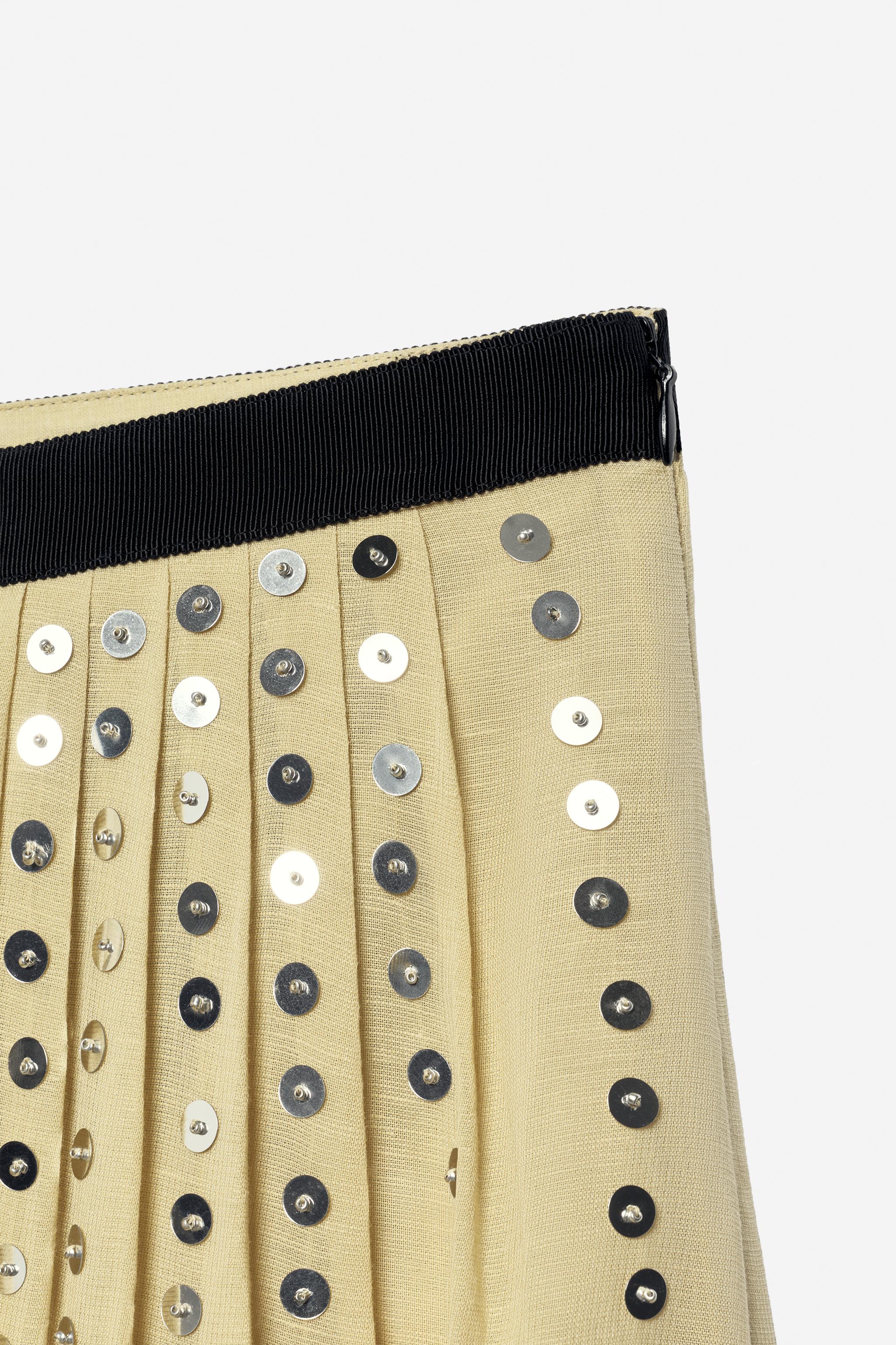 Женские юбки Zara LINEN-BLEND BEADED SKIRT - THE ITEM — фото 10