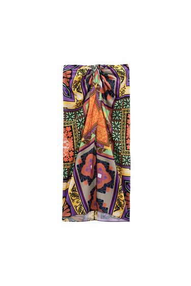 PRINTED KNOTTED SKIRT