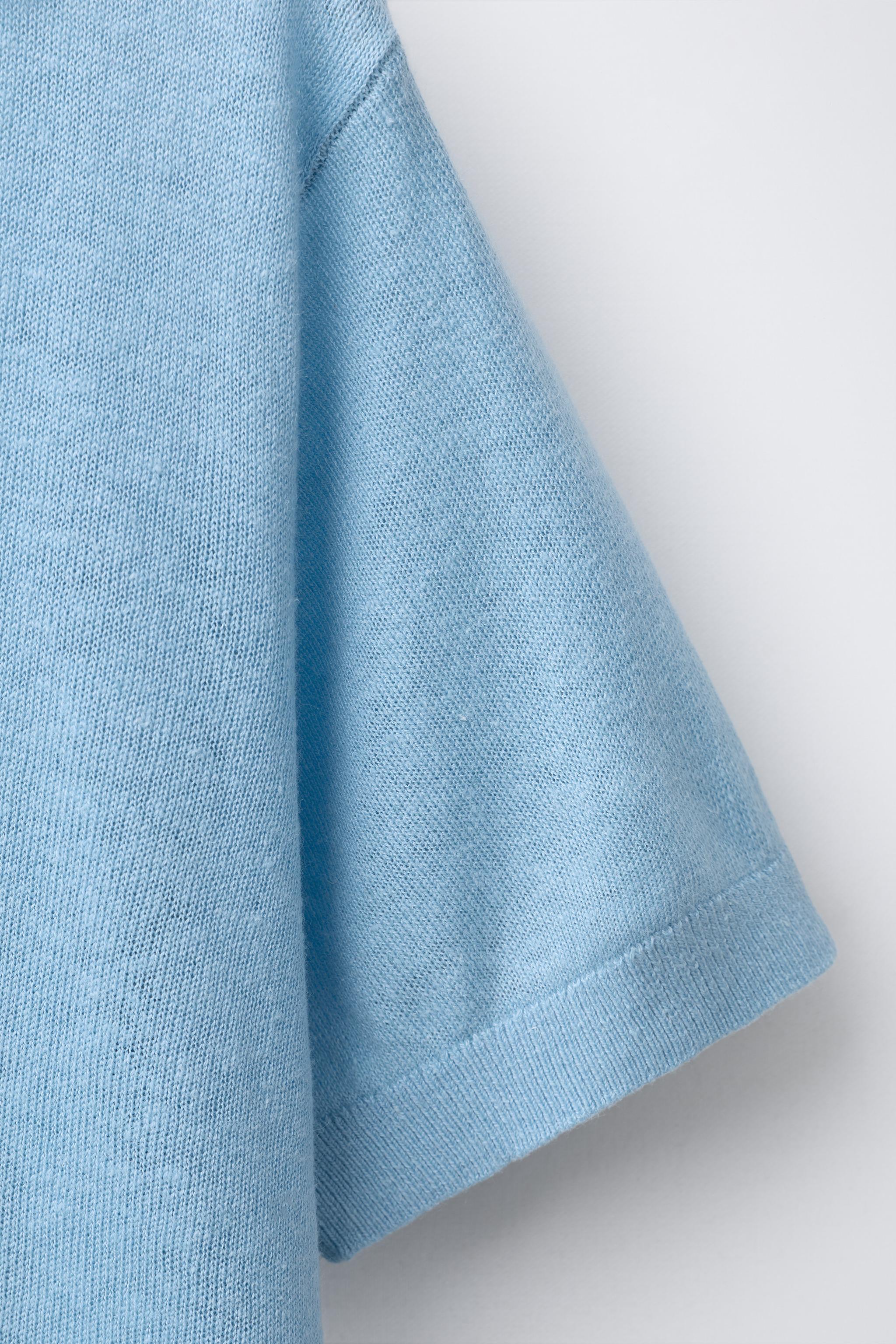 PLAIN LINEN COTTON BLEND POLO SHIRT