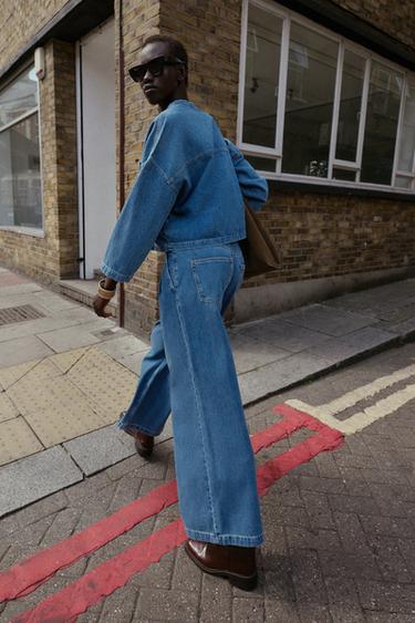 DENIM STAND COLLAR SHIRT - Mid-blue by Zara - Image 5