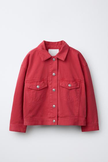 PLAIN TWILL JACKET - Red by Zara - Image 0