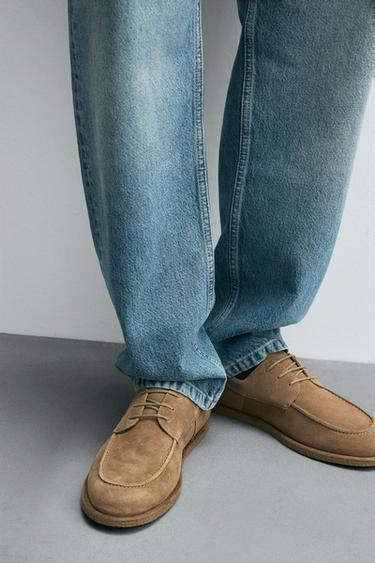 CASUAL LEATHER DECK SHOES - Beige by Zara - Image 2
