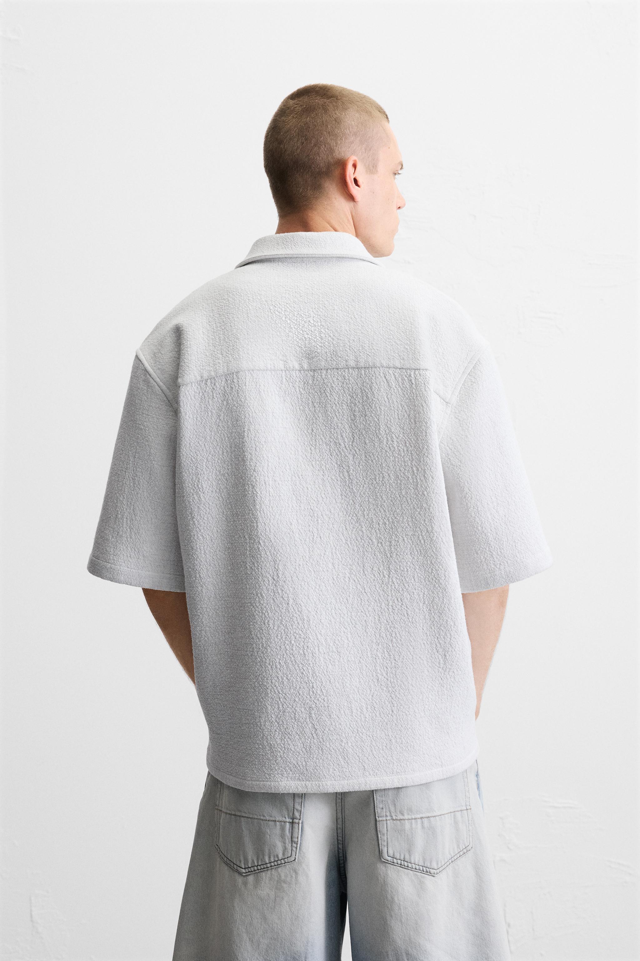 ジャカード幾何学模様シャツ - アイス グレー | ZARA Japan / 日本