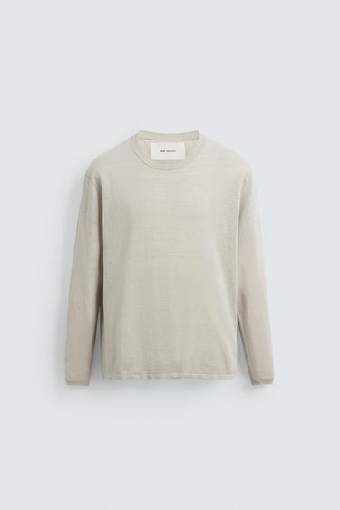 ÁO LEN MỎNG 100% SỢI GAI - Màu xám than từ Zara