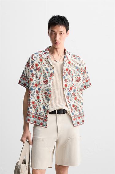 FLORAL PRINT SHIRT - Red by Zara