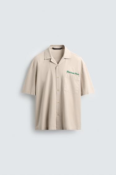 CAMISA LYOCELL - ALGODÓN ESTAMPADO - Tostado de Zara